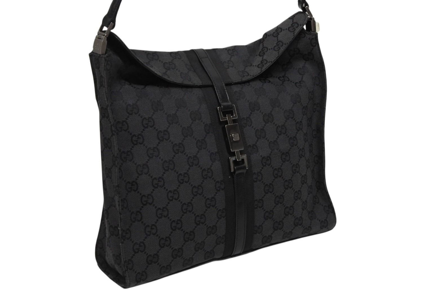 Gucci Tote Bag GG Canvas Black Metal — view 3