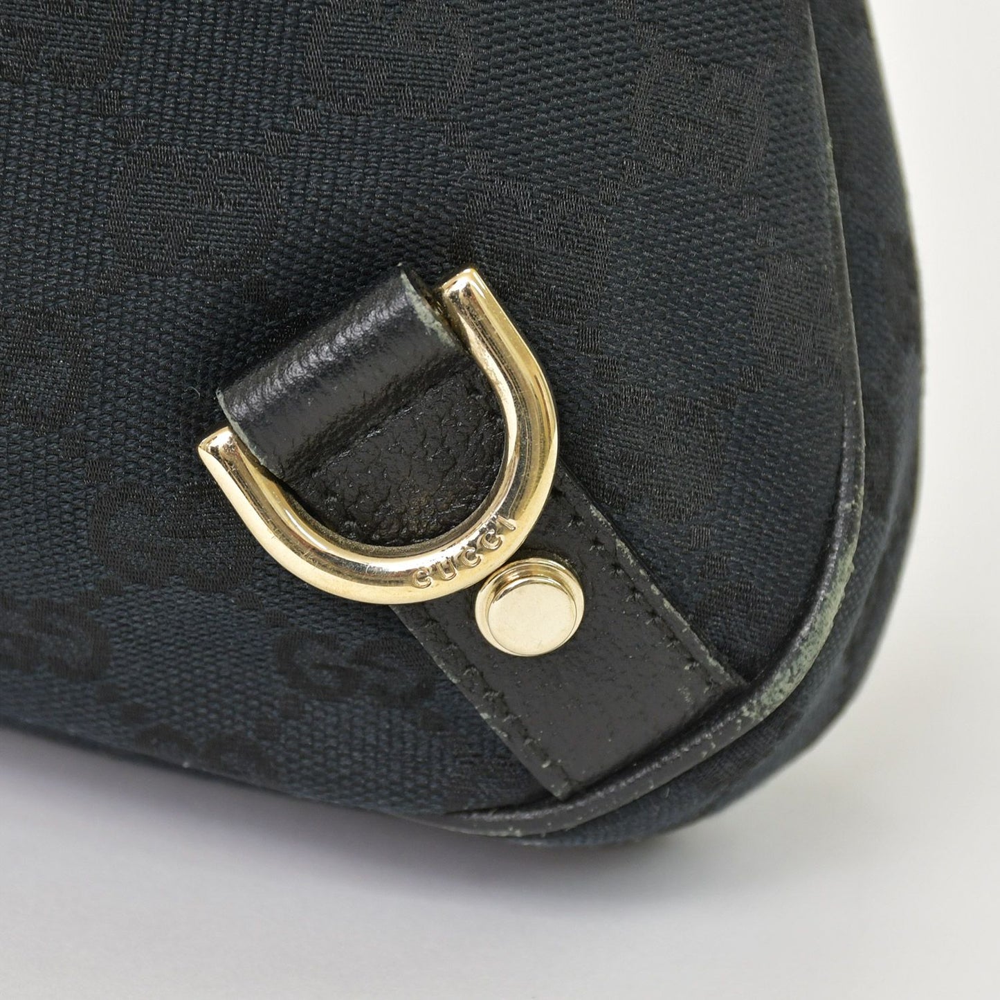 Gucci Handbag GG Canvas Leather Black Gold — view 7