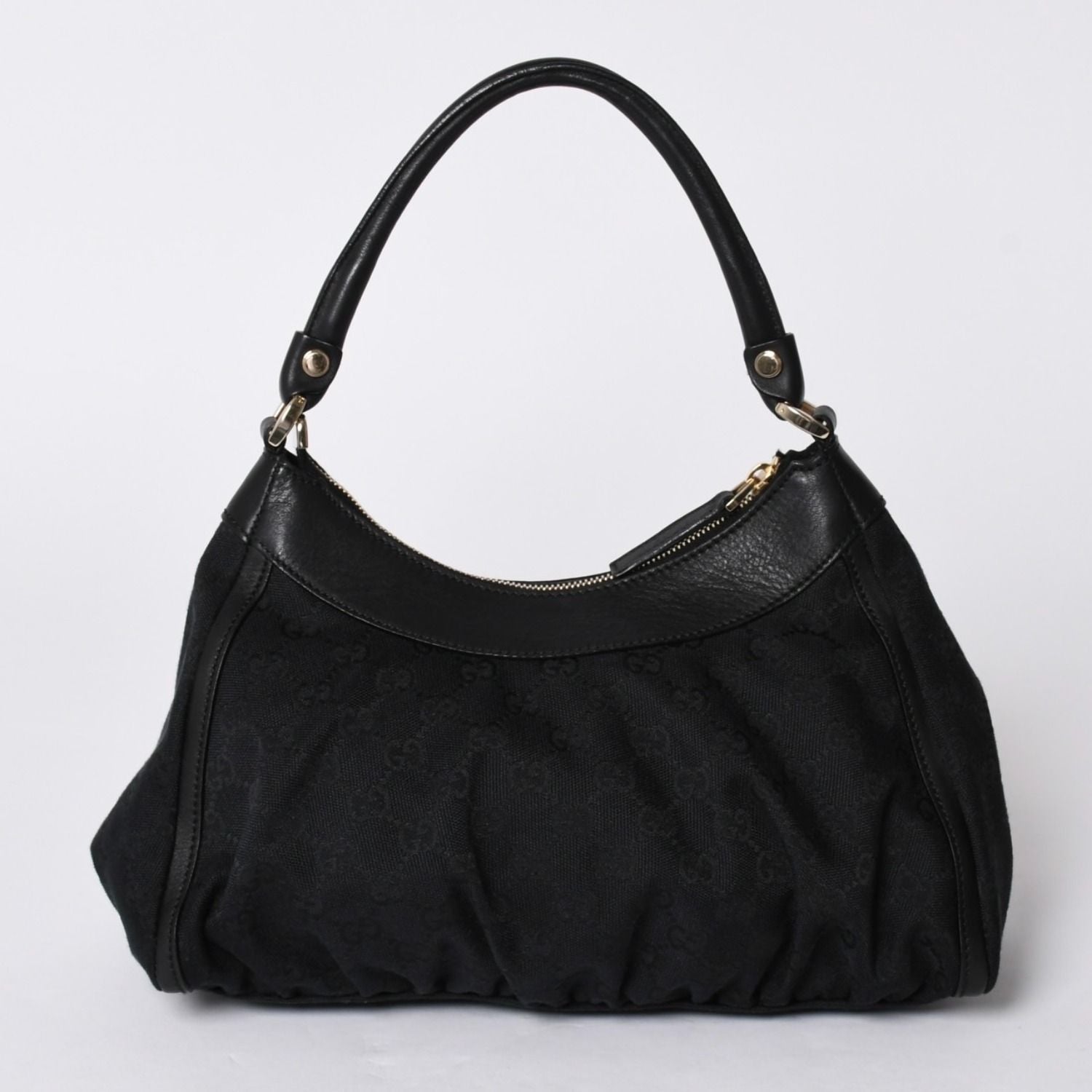 Gucci Abbey GG Canvas Shoulder Bag Leather Black — view 2