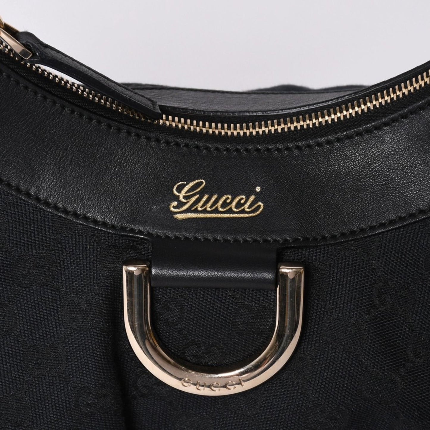 Gucci Abbey GG Canvas Shoulder Bag Leather Black — view 8