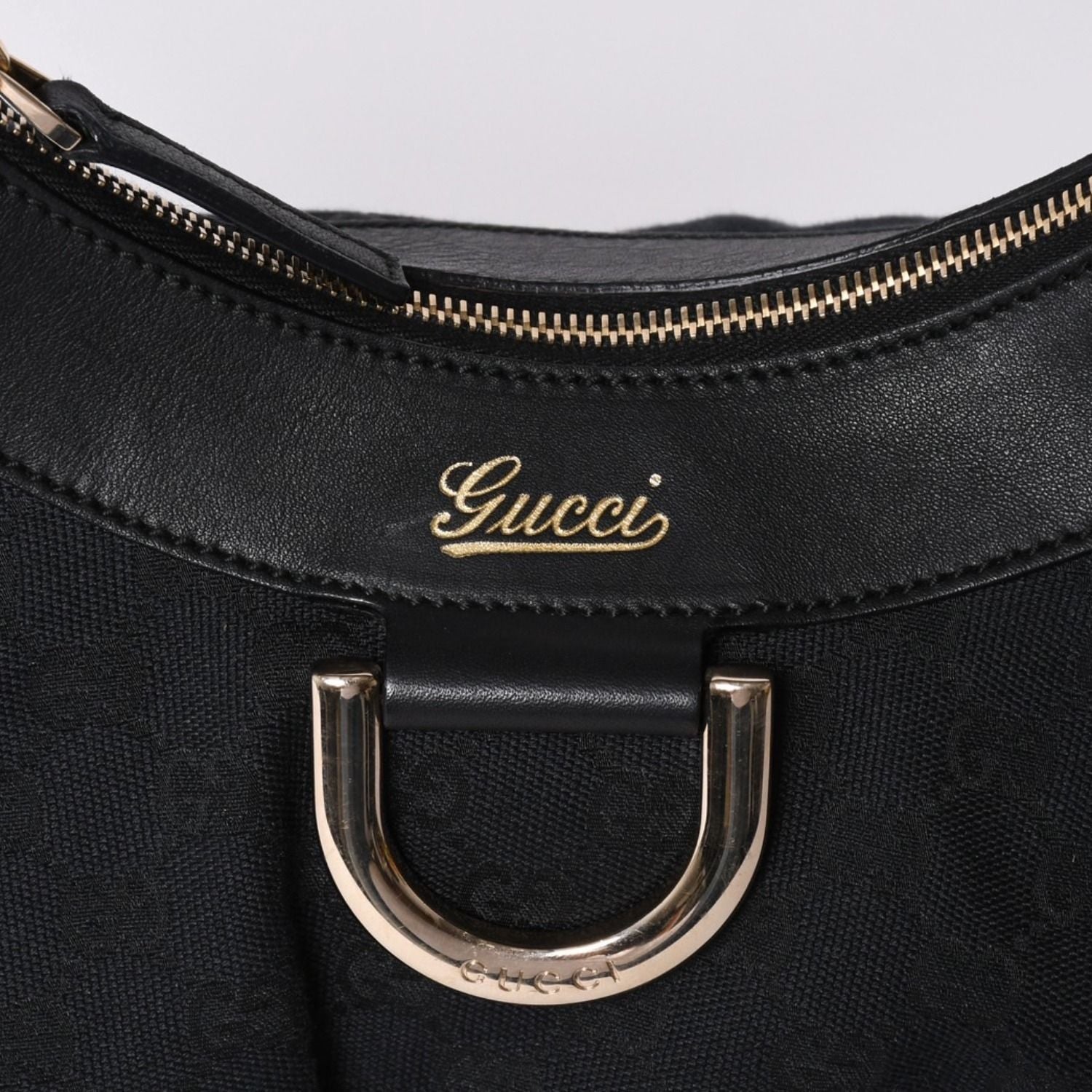 Gucci Abbey GG Canvas Shoulder Bag Leather Black — view 8