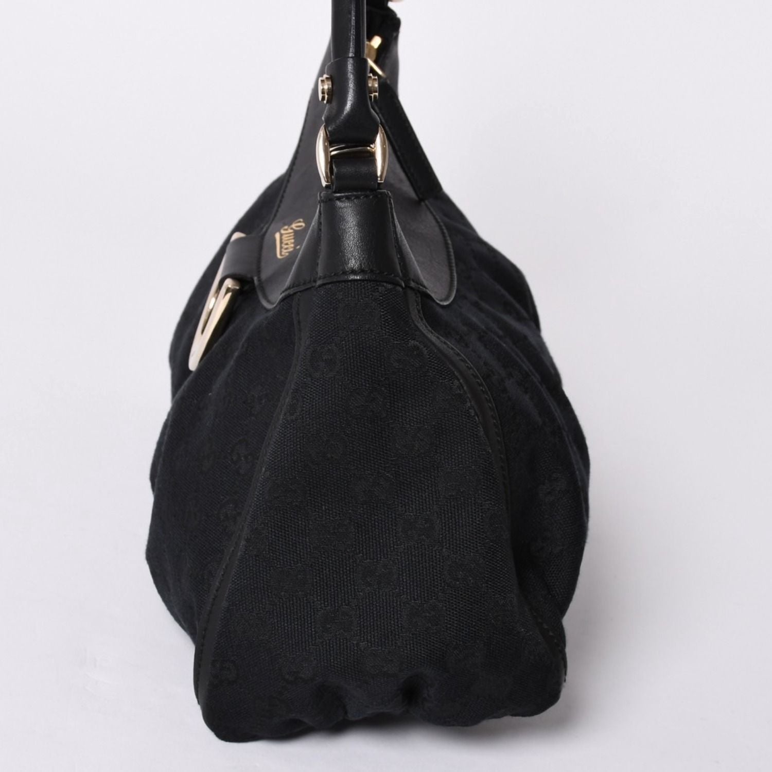 Gucci Abbey GG Canvas Shoulder Bag Leather Black — view 4