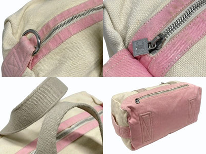 Chanel Sports Line Boston Bag CC Logo Canvas Ivory Pink Silver — view 7