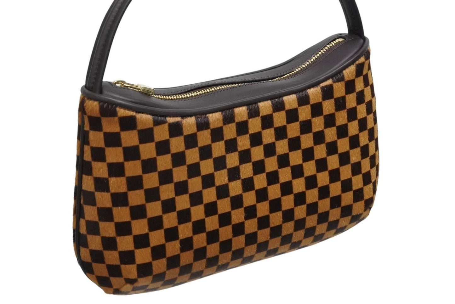 Louis Vuitton Damier Sauvage Tiger Handbag Calf Hair Leather Brown Gold — view 4