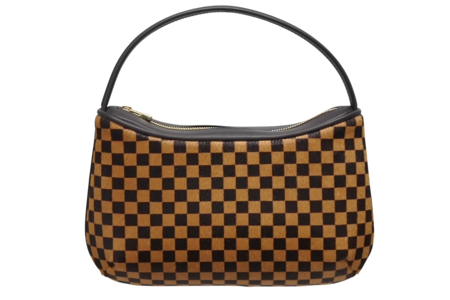 Louis Vuitton Damier Sauvage Tiger Handbag Calf Hair Leather Brown Gold