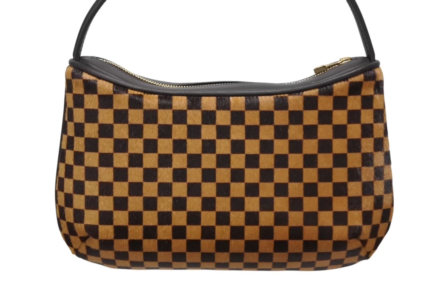 Louis Vuitton Damier Sauvage Tiger Handbag Calf Hair Leather Brown Gold — view 3