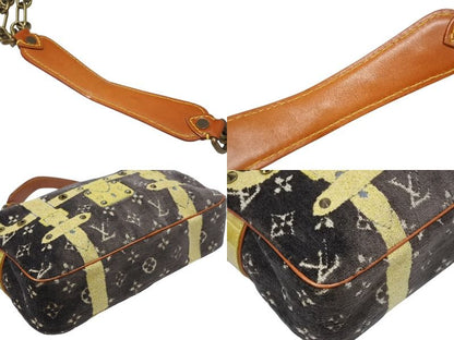 Louis Vuitton Monogram Trompeouille Trocadero Shoulder Bag Brown Yellow Velvet — view 6