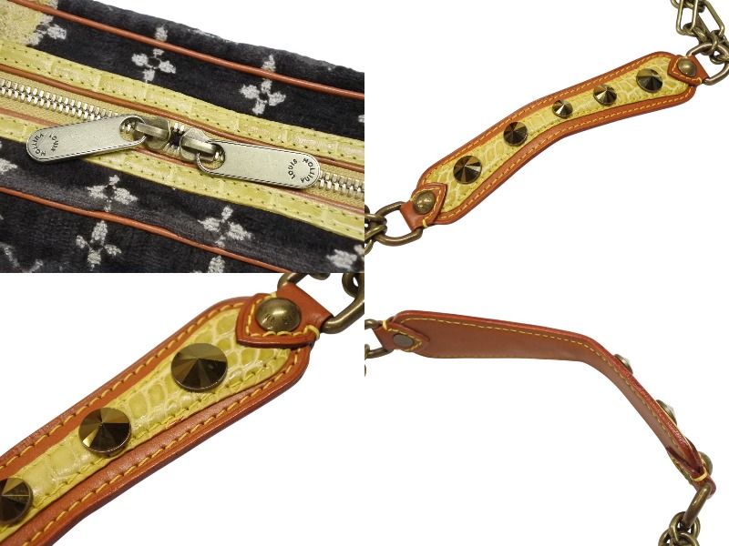 Louis Vuitton Monogram Trompeouille Trocadero Shoulder Bag Brown Yellow Velvet — view 5