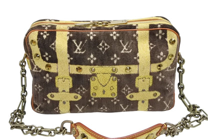 Louis Vuitton Monogram Trompeouille Trocadero Shoulder Bag Brown Yellow Velvet — view 2