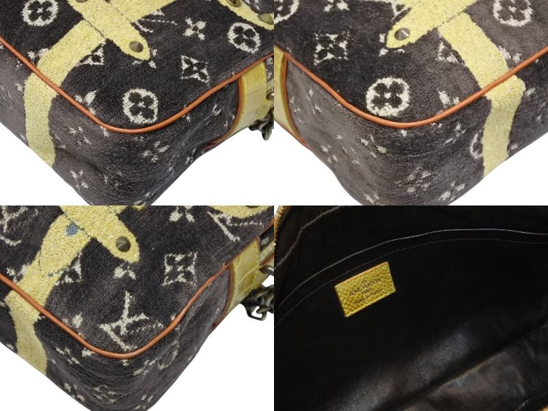 Louis Vuitton Monogram Trompeouille Trocadero Shoulder Bag Brown Yellow Velvet — view 7