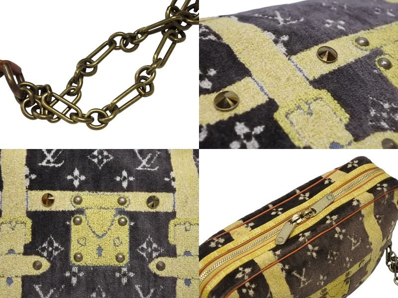 Louis Vuitton Monogram Trompeouille Trocadero Shoulder Bag Brown Yellow Velvet — view 4
