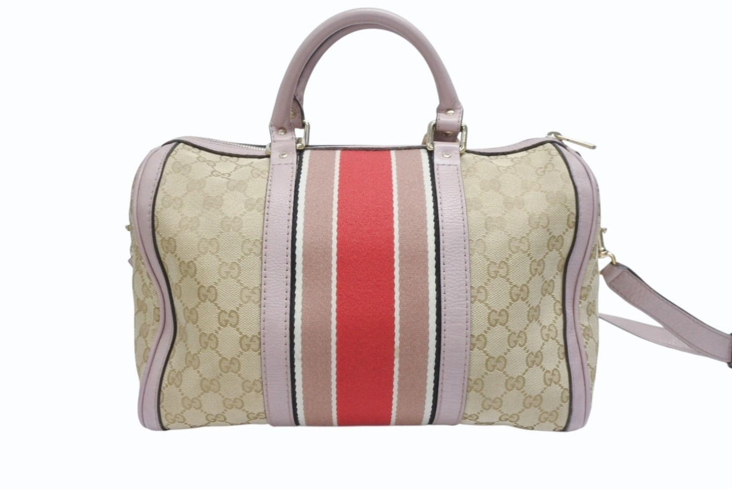 Gucci Shoulder Bag 2-Way GG Canvas Leather Beige Light Purple — view 3