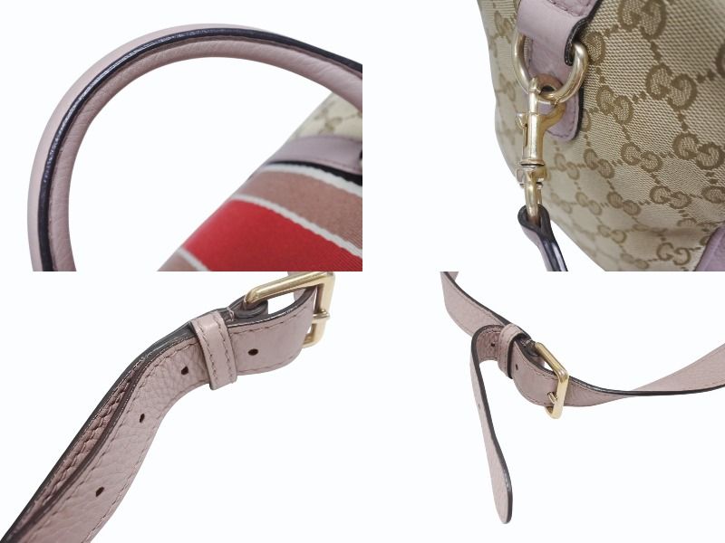 Gucci Shoulder Bag 2-Way GG Canvas Leather Beige Light Purple — view 5