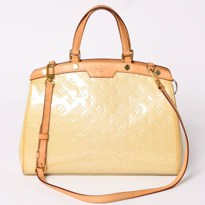 Louis Vuitton Blair MM Handbag 2-Way Monogram Vernis Yellow Brown