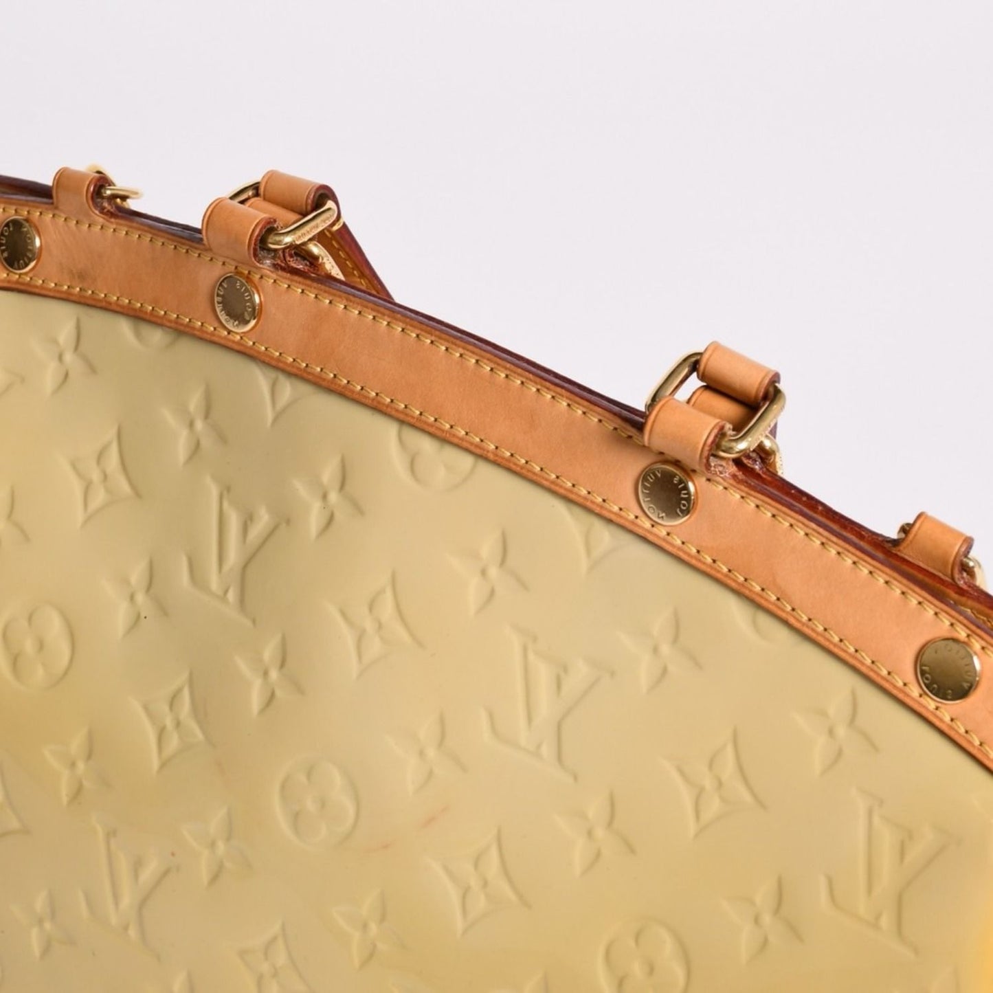 Louis Vuitton Blair MM Handbag 2-Way Monogram Vernis Yellow Brown — view 8