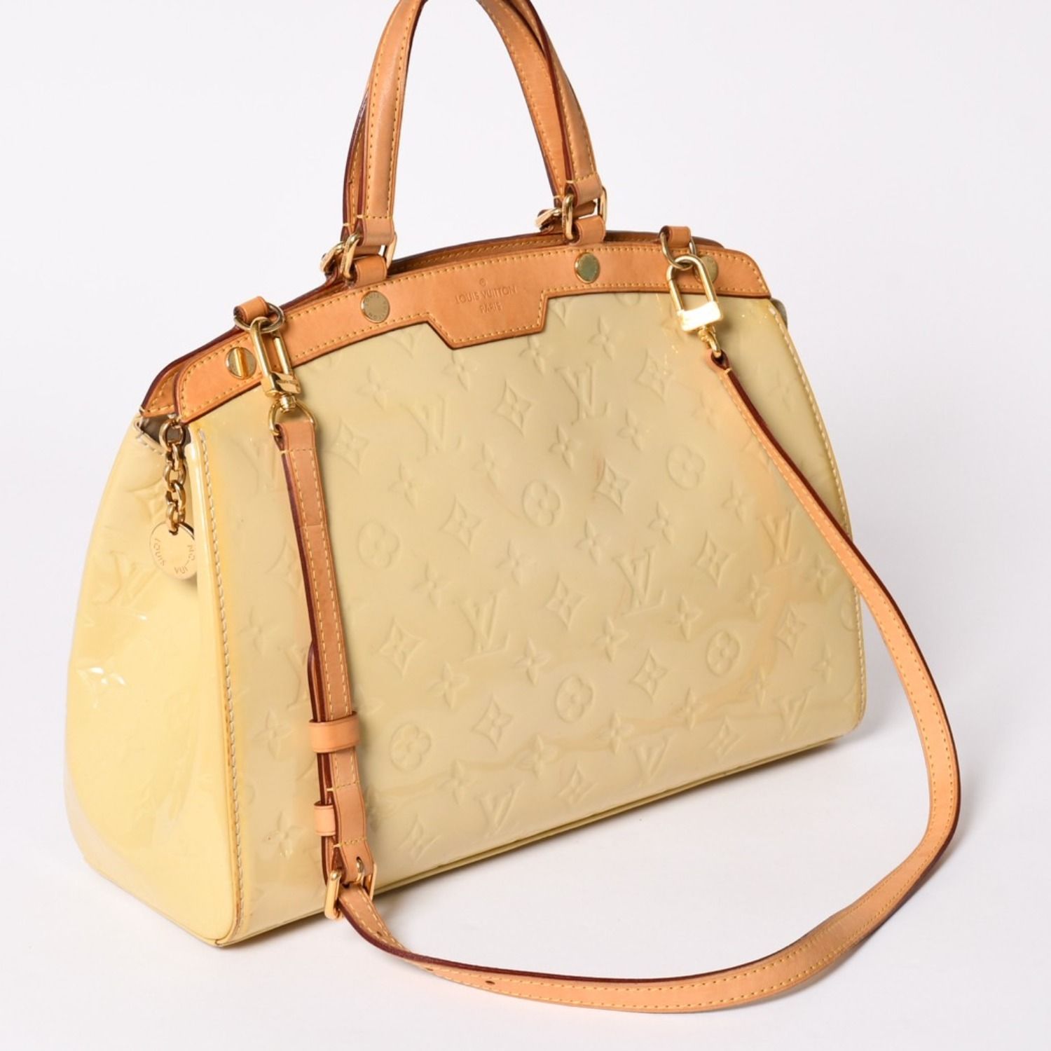 Louis Vuitton Blair MM Handbag 2-Way Monogram Vernis Yellow Brown — view 3