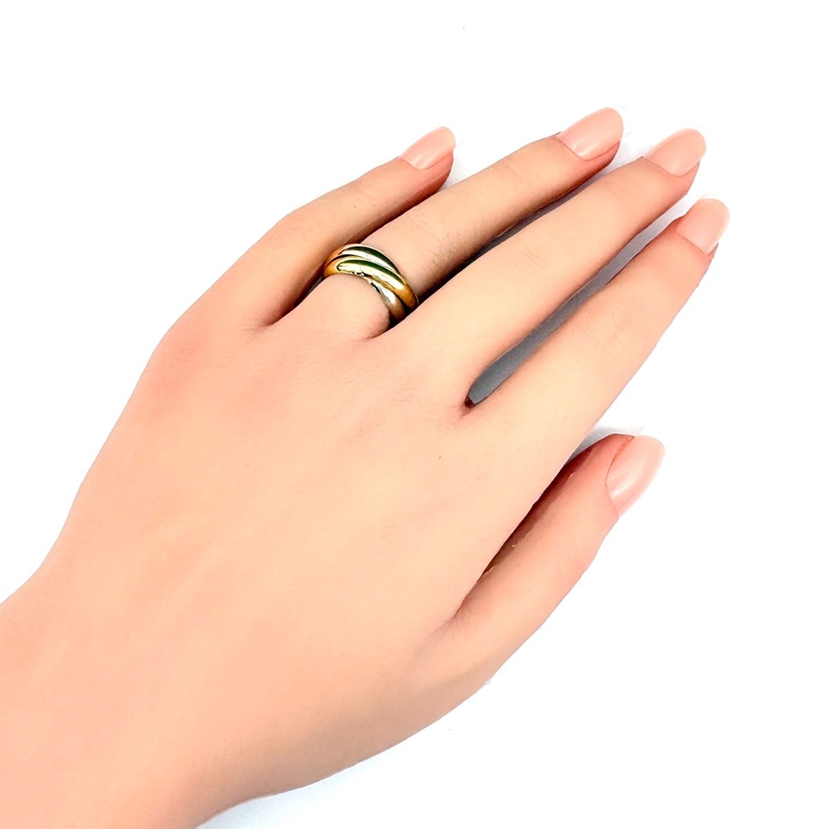 Cartier Trinity Ring YG Yellow Gold PG Pink WG White — view 4