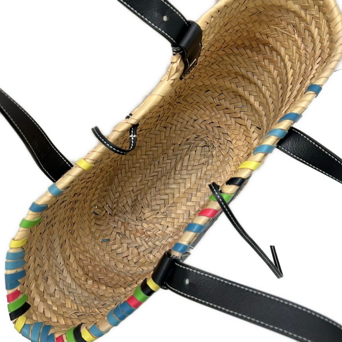 Loewe Tote Basket Beige Black Multi Leather — view 7