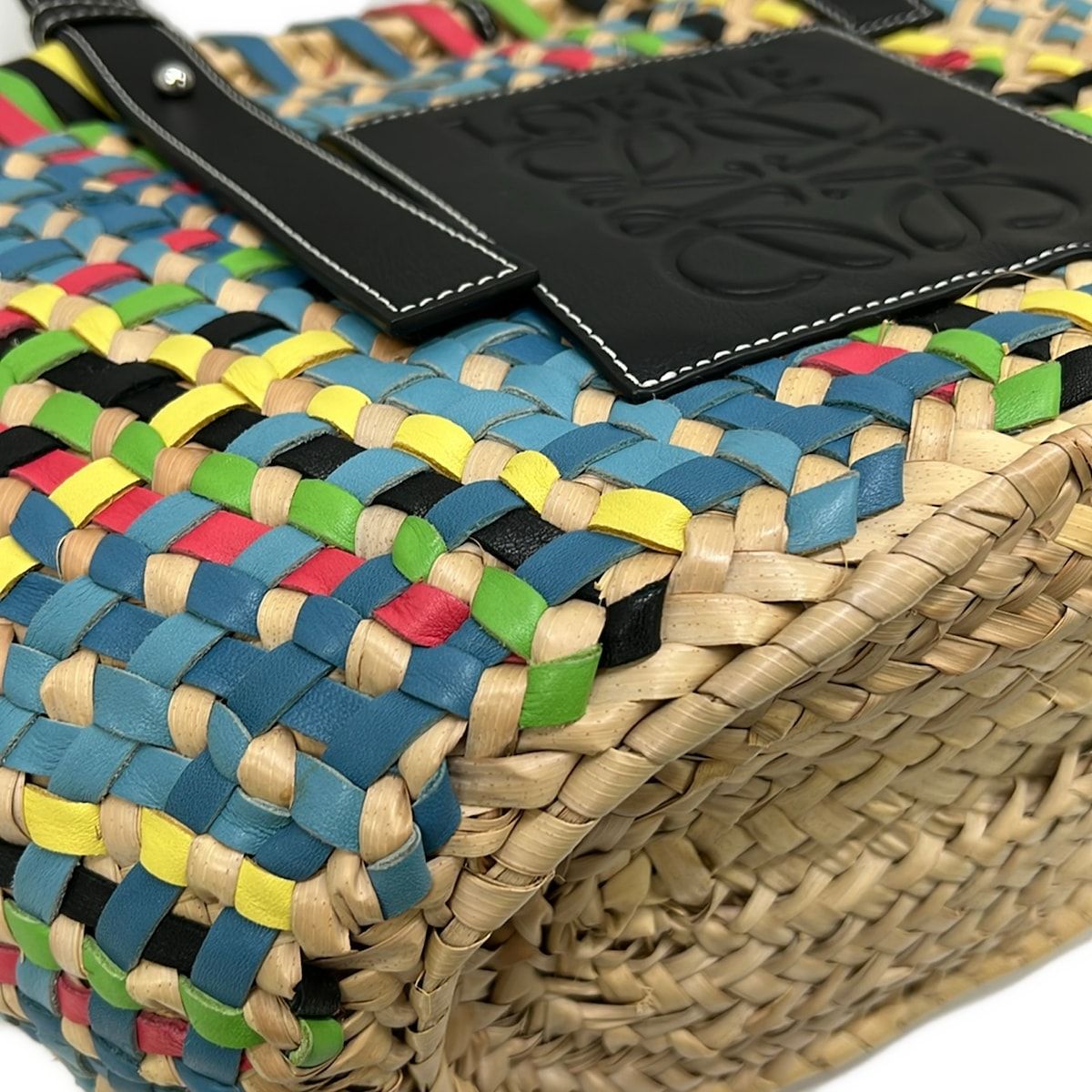 Loewe Tote Basket Beige Black Multi Leather — view 6