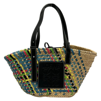Loewe Tote Basket Beige Black Multi Leather