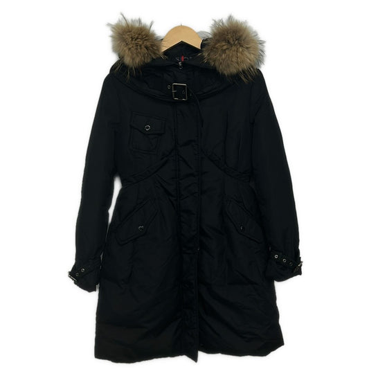Moncler Down Coat 0 XS Phalangere Black Long Sleeve Fur Winter