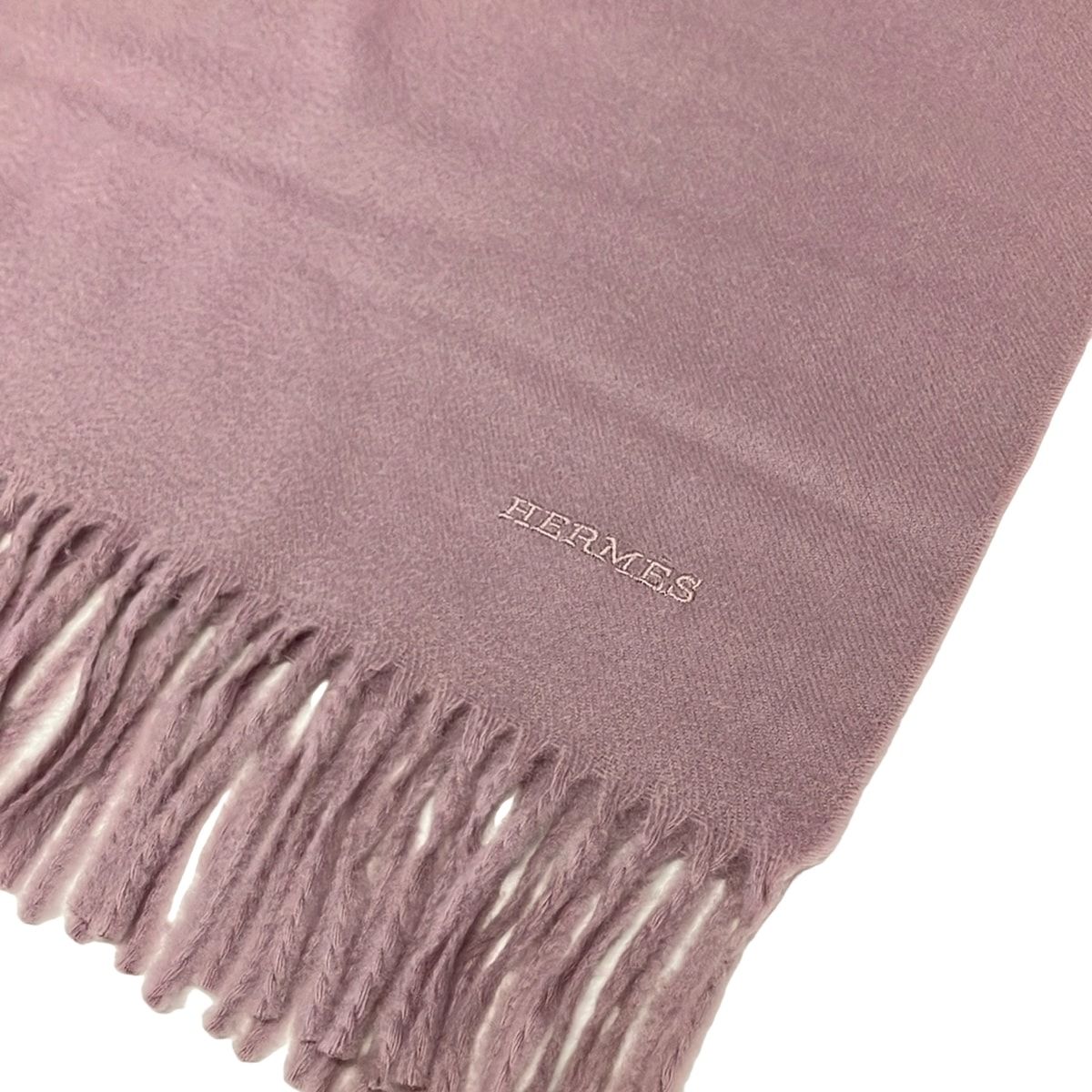 Hermes Shawl Light Purple Cashmere Scarf — view 4