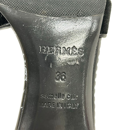 Hermes Sandals 36 Oasis Black White Key Chain Leather — view 6