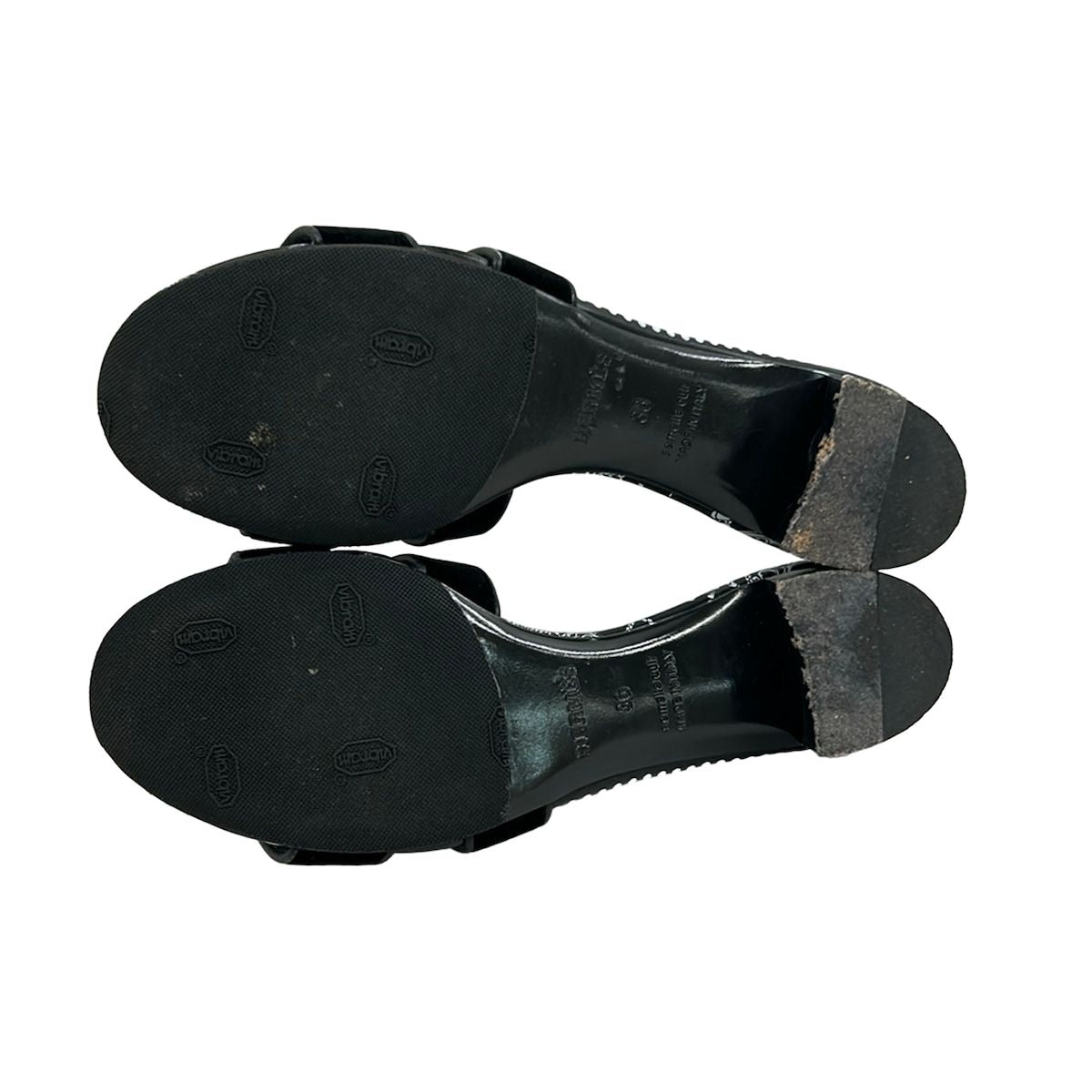 Hermes Sandals 36 Oasis Black White Key Chain Leather — view 4
