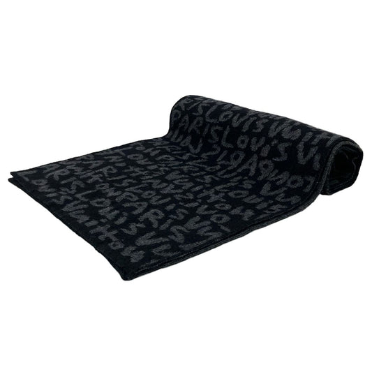 Louis Vuitton Scarf Echarpe Graffiti Brown Marine Wool