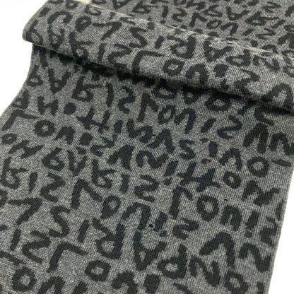 Louis Vuitton Scarf Echarpe Graffiti Brown Marine Wool — view 4