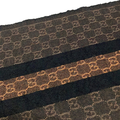 Gucci Scarf Black Brown Dark GG Pattern Wool — view 4