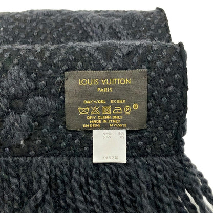 Louis Vuitton Scarf Echarpe Logo Mania Anthracite Wool Silk — view 2