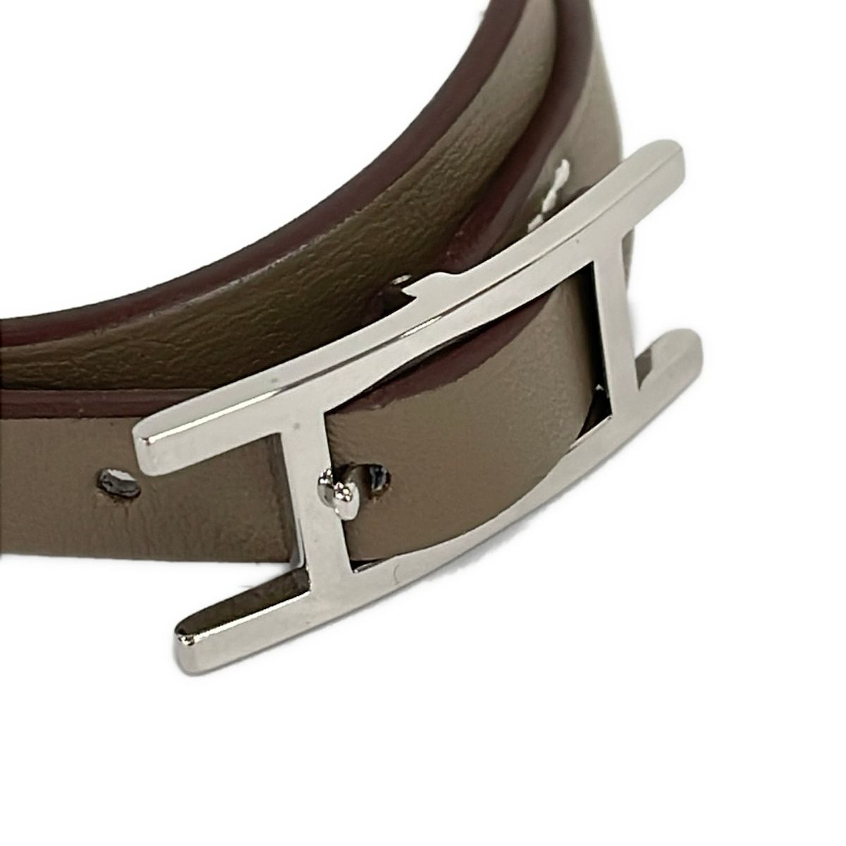 Hermes Bracelet Behapi Double Tour Etoupe Nata Silver — view 2
