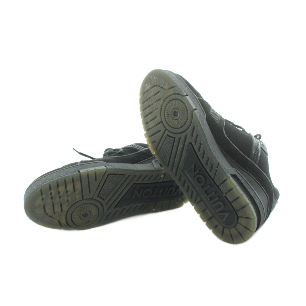 Louis Vuitton LV Trainer Line Sneakers Suede Leather Logo 6 Black — view 6