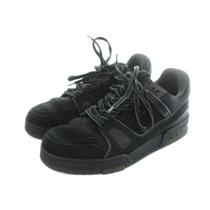 Louis Vuitton LV Trainer Line Sneakers Suede Leather Logo 6 Black — view 2
