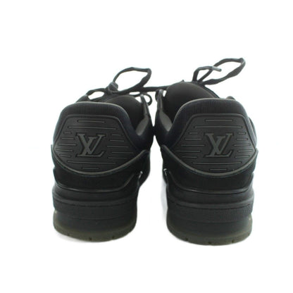 Louis Vuitton LV Trainer Line Sneakers Suede Leather Logo 6 Black — view 5