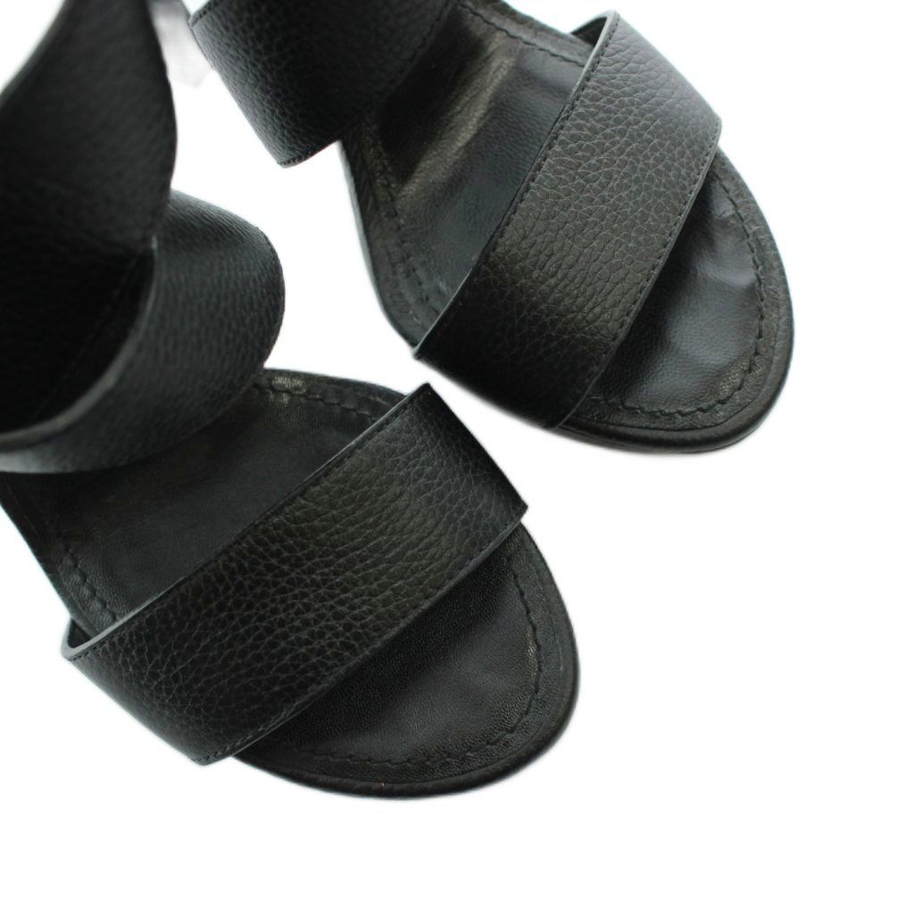Louis Vuitton Horizon Line Sandals High Heels Logo Leather Gold 34 Black — view 3