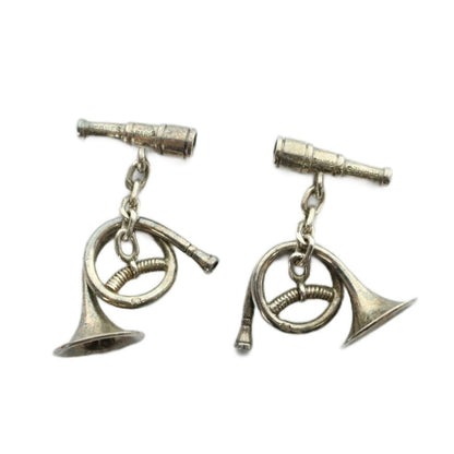 Hermes Color Pin Logo Horn Telescope Musical Instrument Silver Shoulder — view 2