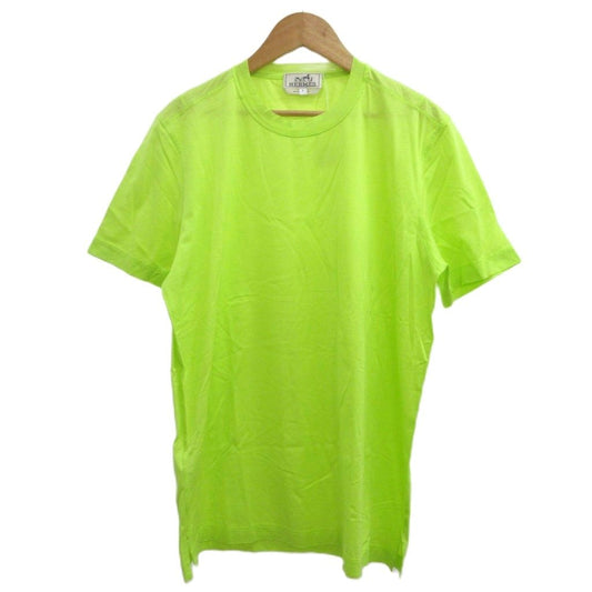 Hermes T-Shirt S Yellow Green Lime Round Neck Short Sleeve Top PP