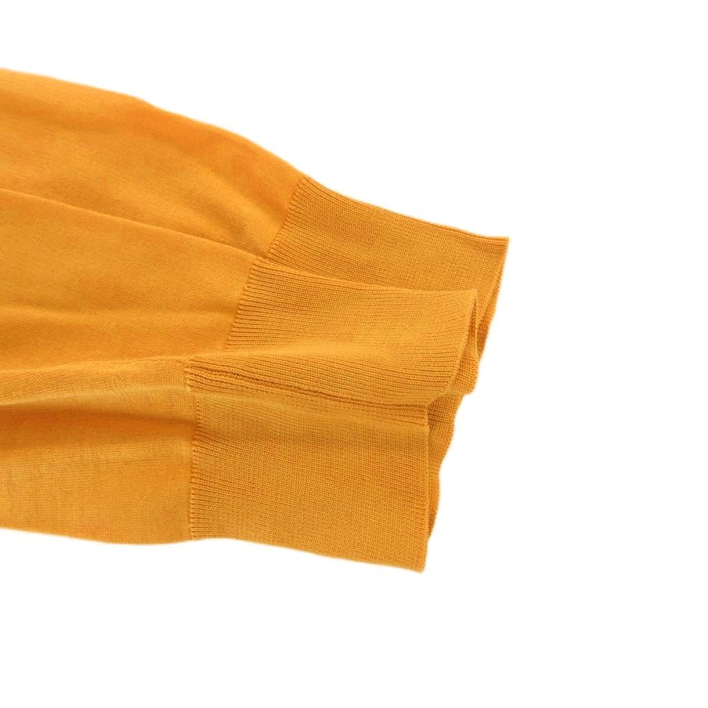 Hermes Knit Sweater Silk Lightweight V-neck Long Sleeve M Yellow — view 5