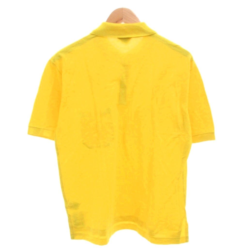 Hermes Polo Shirt Top Pique Embroidery Logo Short Sleeve Yellow — view 2
