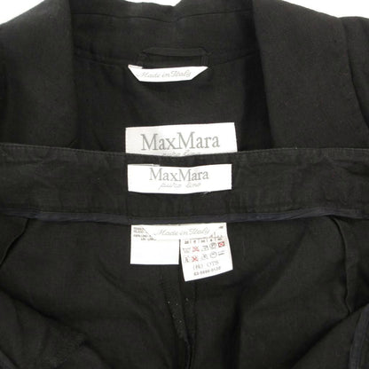Max Mara Set Suit Jacket Pants Linen Single Easy 36 Black — view 8