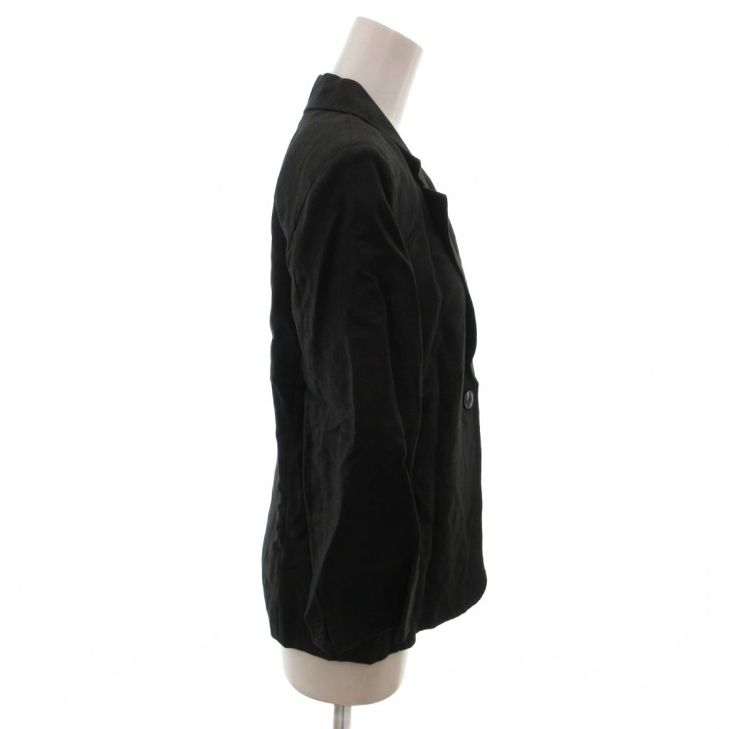 Max Mara Set Suit Jacket Pants Linen Single Easy 36 Black — view 4