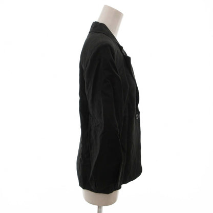 Max Mara Set Suit Jacket Pants Linen Single Easy 36 Black — view 4