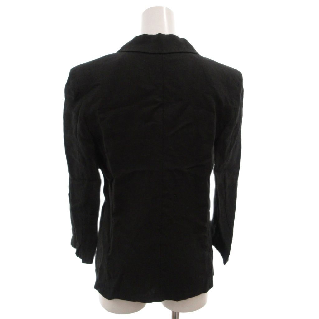 Max Mara Set Suit Jacket Pants Linen Single Easy 36 Black — view 3
