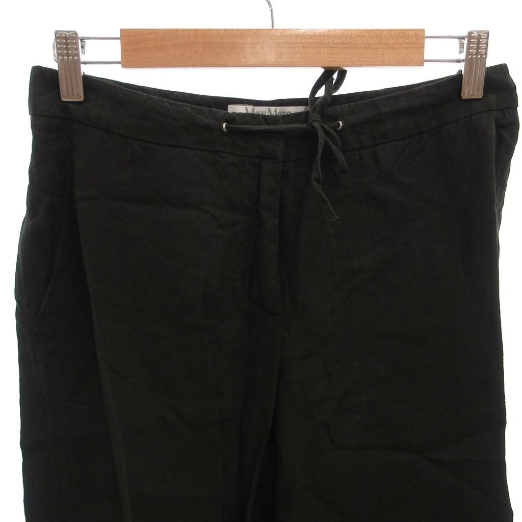 Max Mara Set Suit Jacket Pants Linen Single Easy 36 Black — view 7