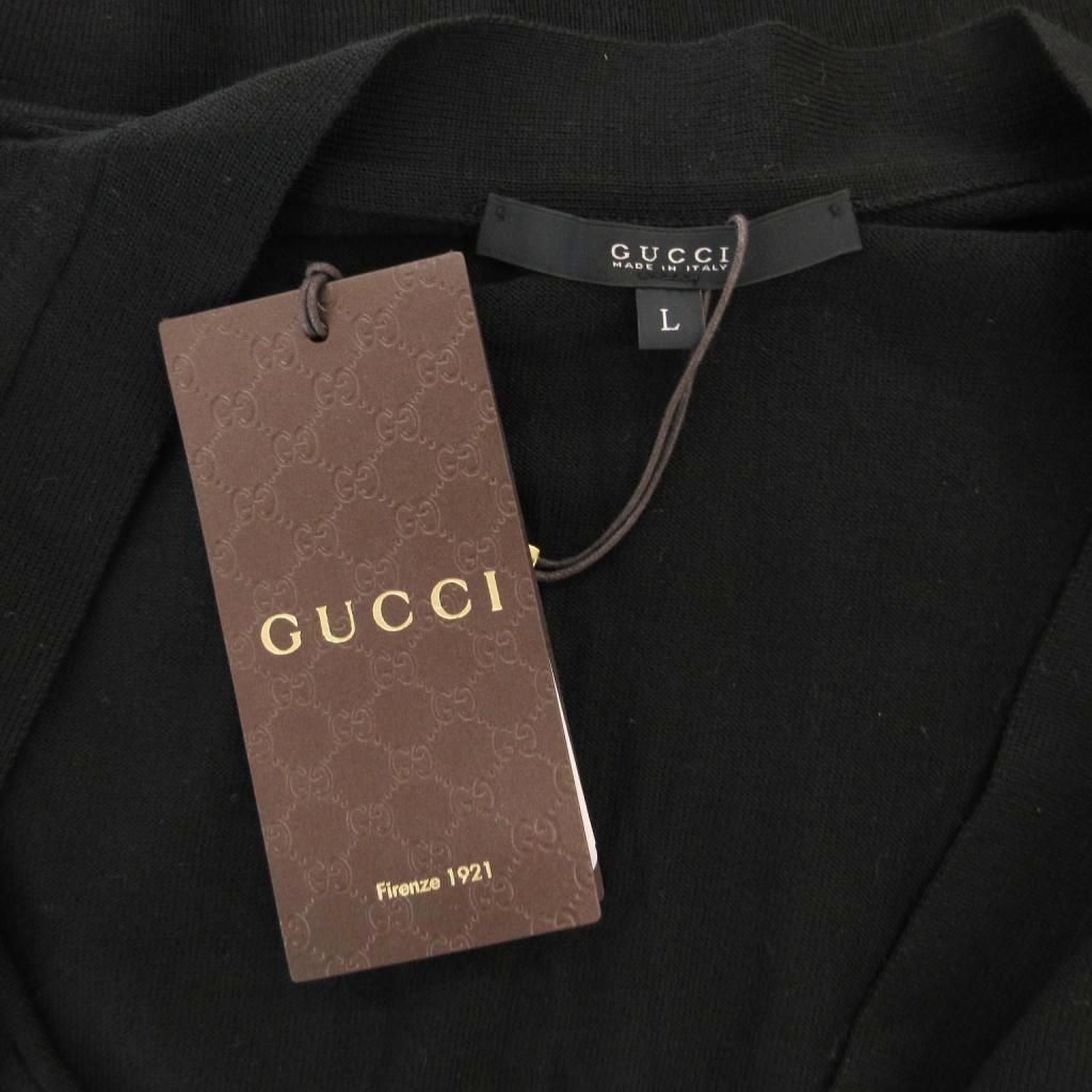 Gucci Cardigan Neck Wool L Black — view 6