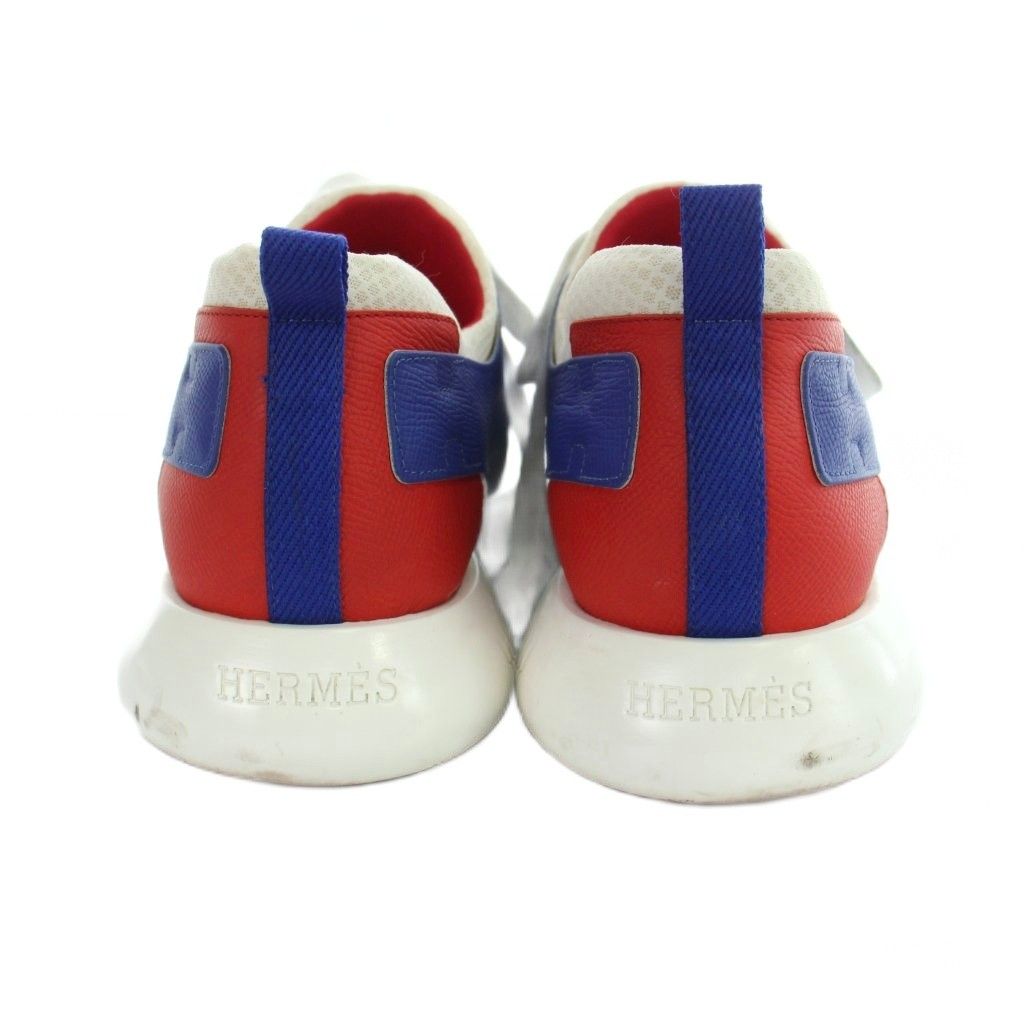 Hermes Vitesse Sneakers Logo Leather 41 Blue — view 5