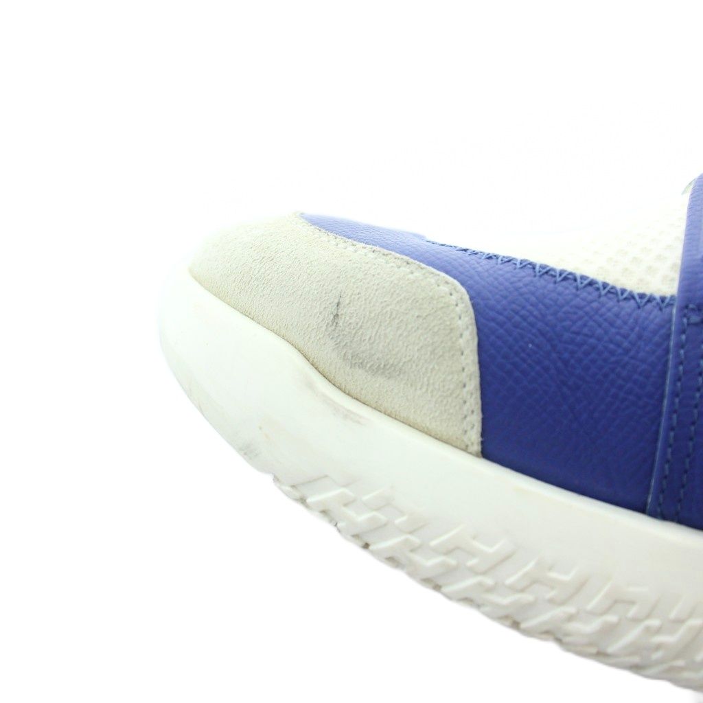 Hermes Vitesse Sneakers Logo Leather 41 Blue — view 8