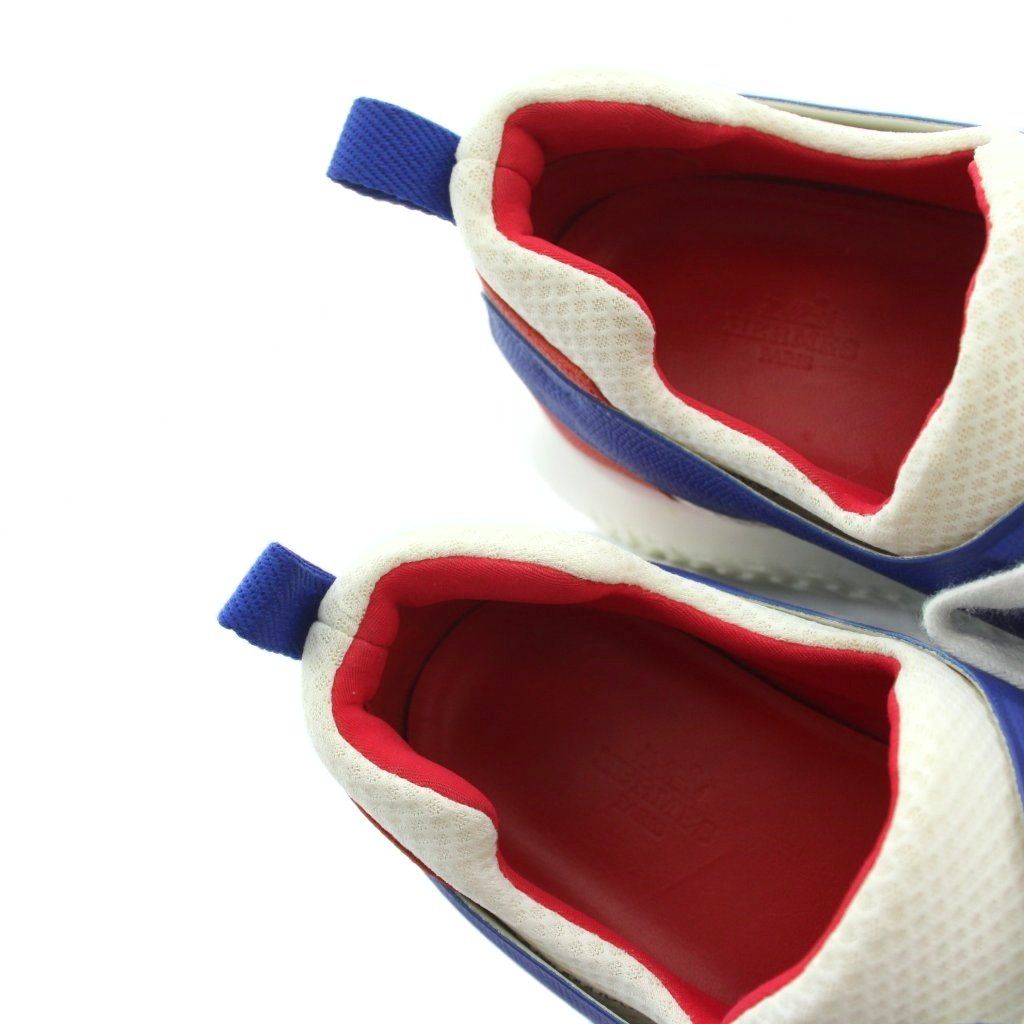 Hermes Vitesse Sneakers Logo Leather 41 Blue — view 4